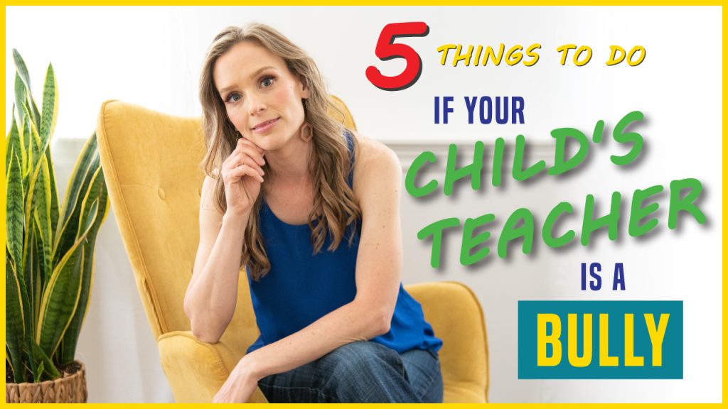 a woman sitting on a chair thinking about five things to do if your child's teacher is a bully, stop bullying, parenting tip, keep children safe from teacher bullies