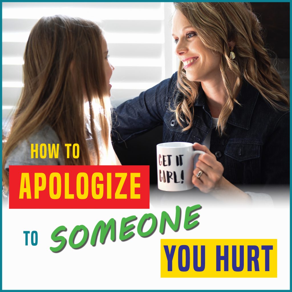 woman, mother, smiling at daughter with a coffee cup in her hand, How to apologize to someone you hurt, relationship advice, parenting tips,