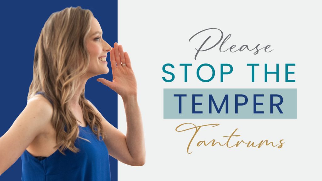 mom shouting please stop the temper tantrums Kimberly Muhtar Renewed Mama Podcast positive parenting solutions to stop the crying, screaming, hitting, breath holding children do in a temper tantrum parenting coach